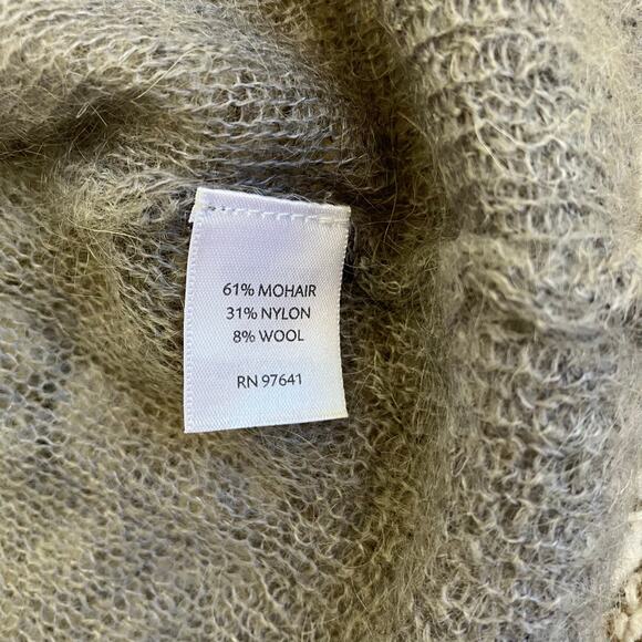 J. Jill Sz M Gossamer Loose Knit Mohair Wool Cardigan Grey Minimalist Delicate - Picture 13 of 16